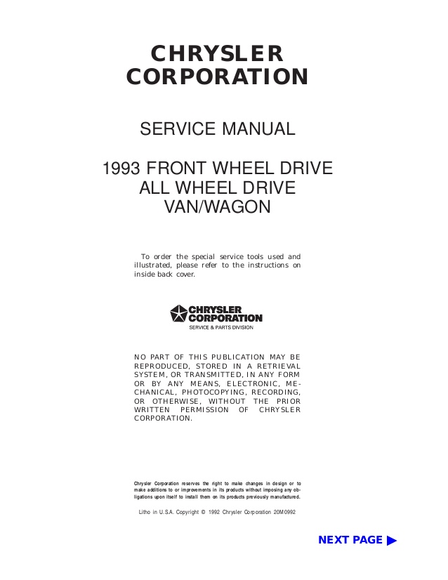 1996 dodge caravan repair manual download